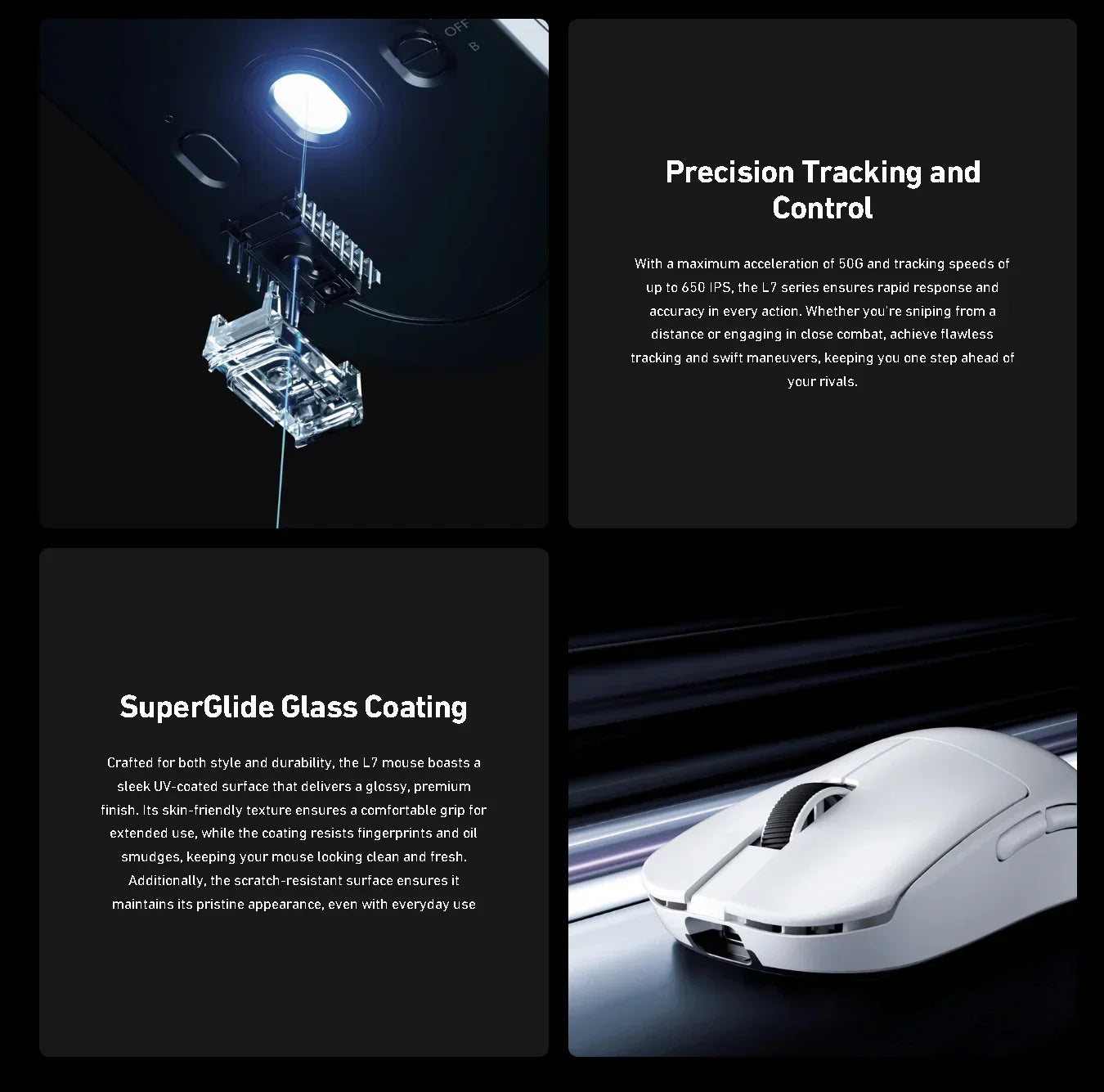 Official MCHOSE L7 Ultra Wireless Gaming Mouse PAW3950 E-Sport Sensor Realtek Flagship Master TOPSPEED 8K Polling Rate 39g Mice - Evallys.com