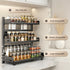1pc Multi-Tier Spice Rack, Space-Saving Kitchen Countertop Organizer for Seasoning Jar Storage, Adjustable Shelves, Versatile Ki