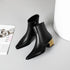 Booties for Women Wide Calf Gold Chunky Heel Elegant Dress Boots - Evallys.com