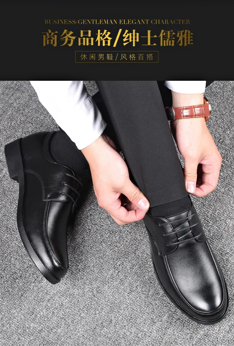 Mens Dress Shoes Men's Formal Original Leather Italian Skin Shoes for Men Elegant Casual Business Luxury Social Male Shoe - Evallys.com