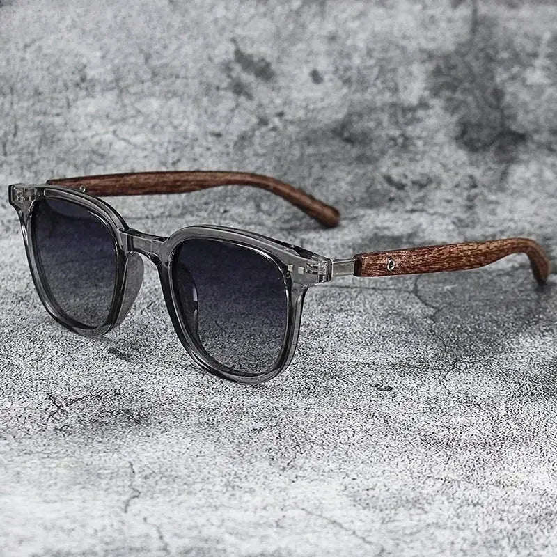 Sunglasses for Men Women's Trendy Retro Wood Grain Polarized UV Protection Eyewear Cycling Outdoor Street Photography - Evallys.com