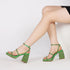 GIGIFOX Shiny Crystals Women Sandals Platform Chunky High Heel Ankle Strap Buckle Strap Shoes Sexy Elegant Dress Party Sandals - Evallys.com
