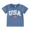 Independence Day Kids T-Shirt with USA Flag Embroidery Patriotic Short Sleeve Tee for Boys Loose Fit Summer Top - Evallys.com