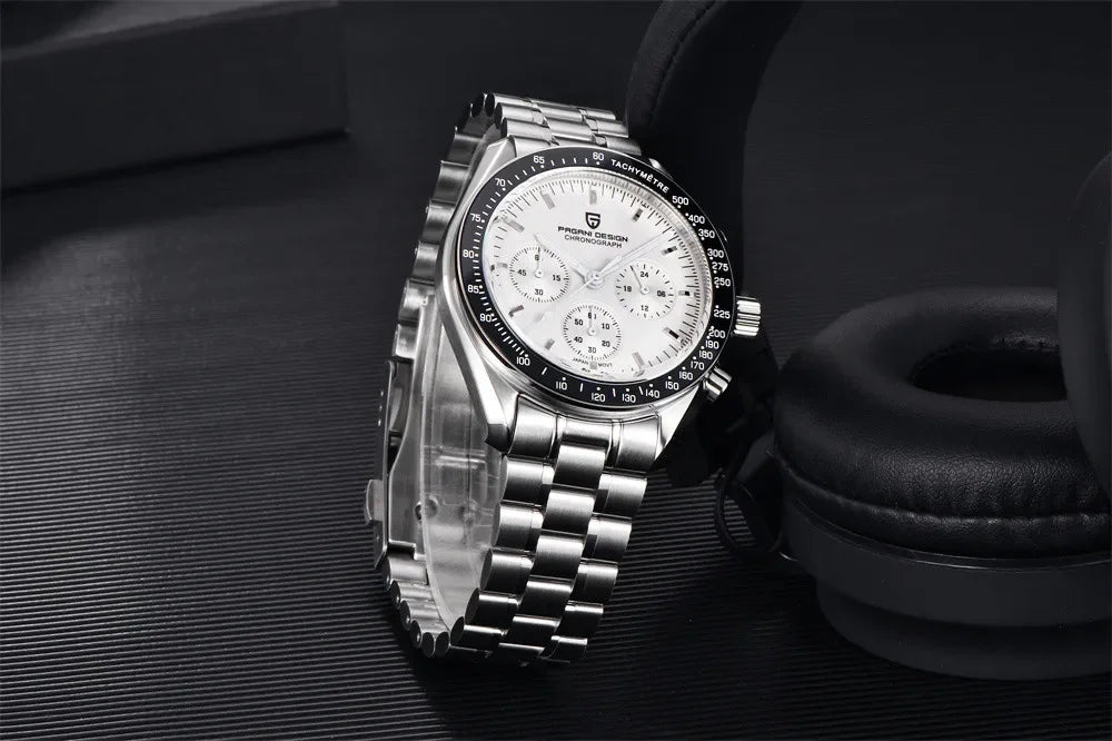 PAGANI DESIGN V4 New Quartz Men's Automatic Date Speed Chronograph Sapphire Mirror Sport Waterproof Watch All Steel VK63 Watches - Evallys.com