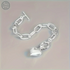 925 Sterling Silver Bracelets Fashion Cubic Peach Heart Pendant Chain Bracelet for Women Jewelry Anniversary Valentine's Day USA - Evallys.com