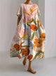 Floral Print Casual Loose Dress – Women’s Elegant Summer Beachwear - Evallys.com