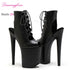 20cm/8Inches Sexy Pole Dance Shoes Women Catwalk Nightclub Strip Gladiator Sandals Lace-up Lady Suede Matte Short Booties