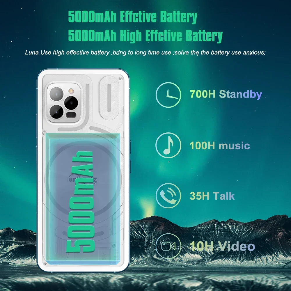 Unihertz Luna Smartphone Rhythm Ambient LED strip Music Phone 8GB RAM 256GB ROM 108MP G99 Mobile Phone Night Vision Cellphone - Evallys.com