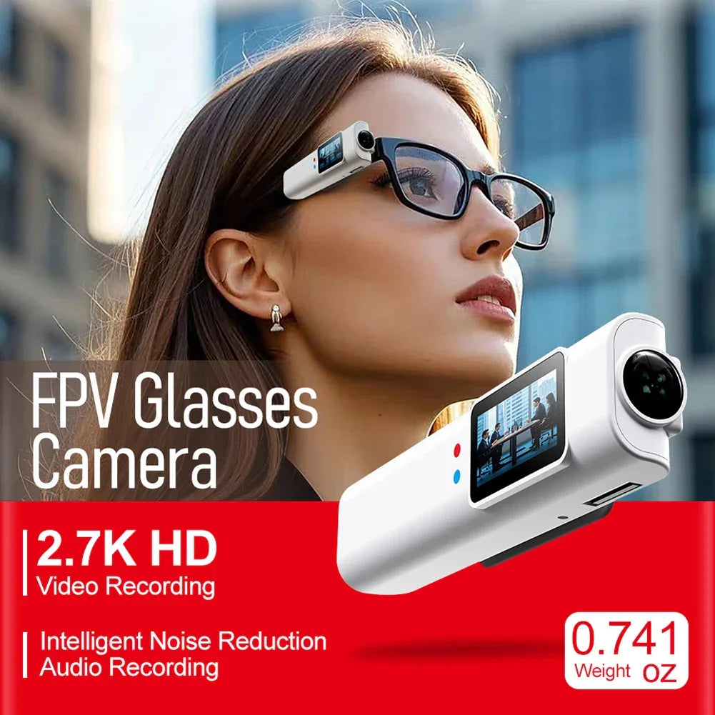 2.7K HD Glasses Camera WiFi Motorcycle Action Cam 250mAh Battery Sports DV DVR Video Recorder Sound Recording Eyeglasses Camera - Evallys.com