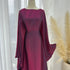 Eid Ramadan Batwing Butterfly Satin Abaya Dubai Luxury Muslim Kaftan Maxi Dress Women Kebaya Robe Caftan Marocain Femme Vestidos - Evallys.com