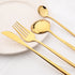 48pcs Black Gold Cutlery Set Knife Fork Coffee Spoon Dinnerware Stainless Steel Tableware Flatware Western Kitchen Silverware
