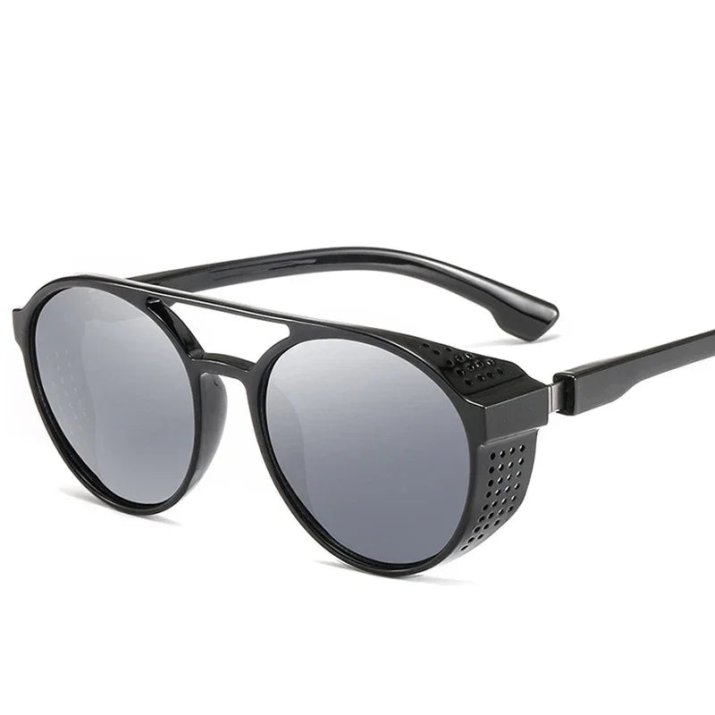 Men Fashion Round punk Sunglasses Women/Men 2022 Vintage Round Sun Glasses High Quality Brand Designer Sunglass de sol UV400 - Evallys.com