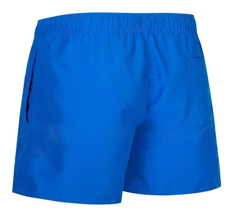 Mens Swim Trunks with Mesh Lining Side Pockets Solid Beach Shorts Quick Dry Lightweight Drawstring Board Shorts Summer Swimwear - Evallys.com