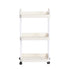 Plastic Rolling Utility Cart with Handle Storage Trolley for Office, Living Room, Kitchen, Movable Storage Organizer with Wheel