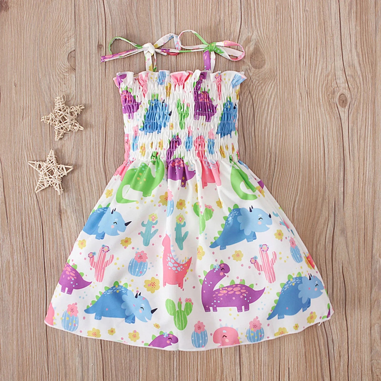 Children Girl Dress Summer Elegant Sling Princess Dresses Flower Print Kids Beach Sundress Casual Cotton Baby Girl Clothing - Evallys.com