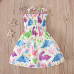 Children Girl Dress Summer Elegant Sling Princess Dresses Flower Print Kids Beach Sundress Casual Cotton Baby Girl Clothing - Evallys.com