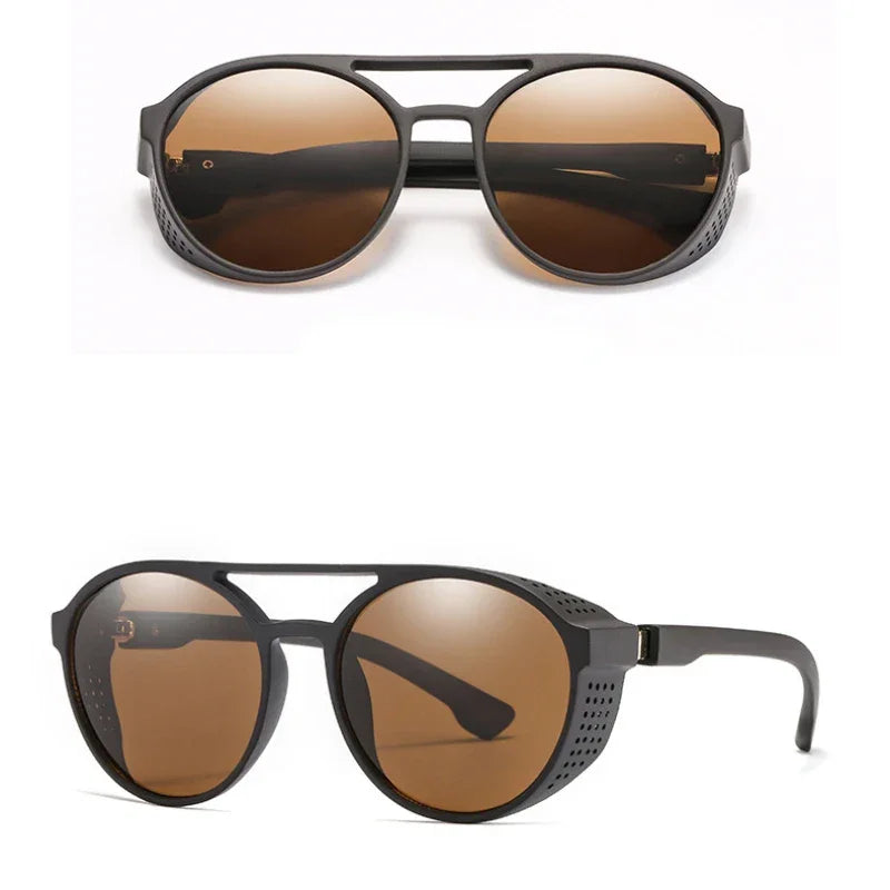 Men Fashion Round punk Sunglasses Women/Men 2022 Vintage Round Sun Glasses High Quality Brand Designer Sunglass de sol UV400 - Evallys.com