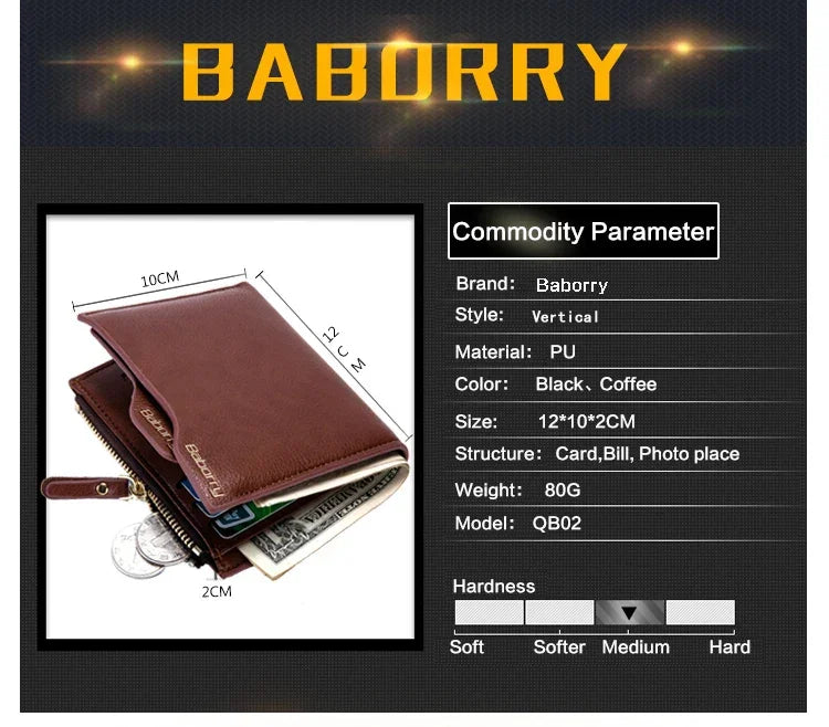 RFID Theft Protect Coin Bag zipper men wallets famous brand mens wallet male money purses Wallets New Design Top Men Wallet - Evallys.com