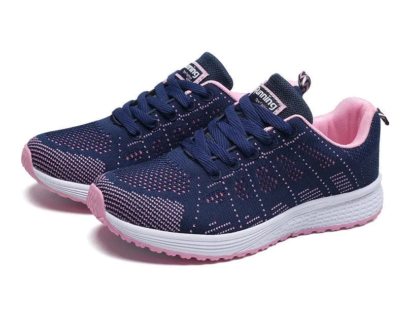 Women Casual Shoes Fashion Breathable Walking Mesh Flat Shoes Sneakers Women 2021 Gym Vulcanized Shoes White Female Footwear - Evallys.com