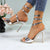 GLAZE Women's Strappy Gold Stilettos - Lace-Up Ankle Wrap Heels with Cushioned Insole for Parties & Formal Events - Evallys.com