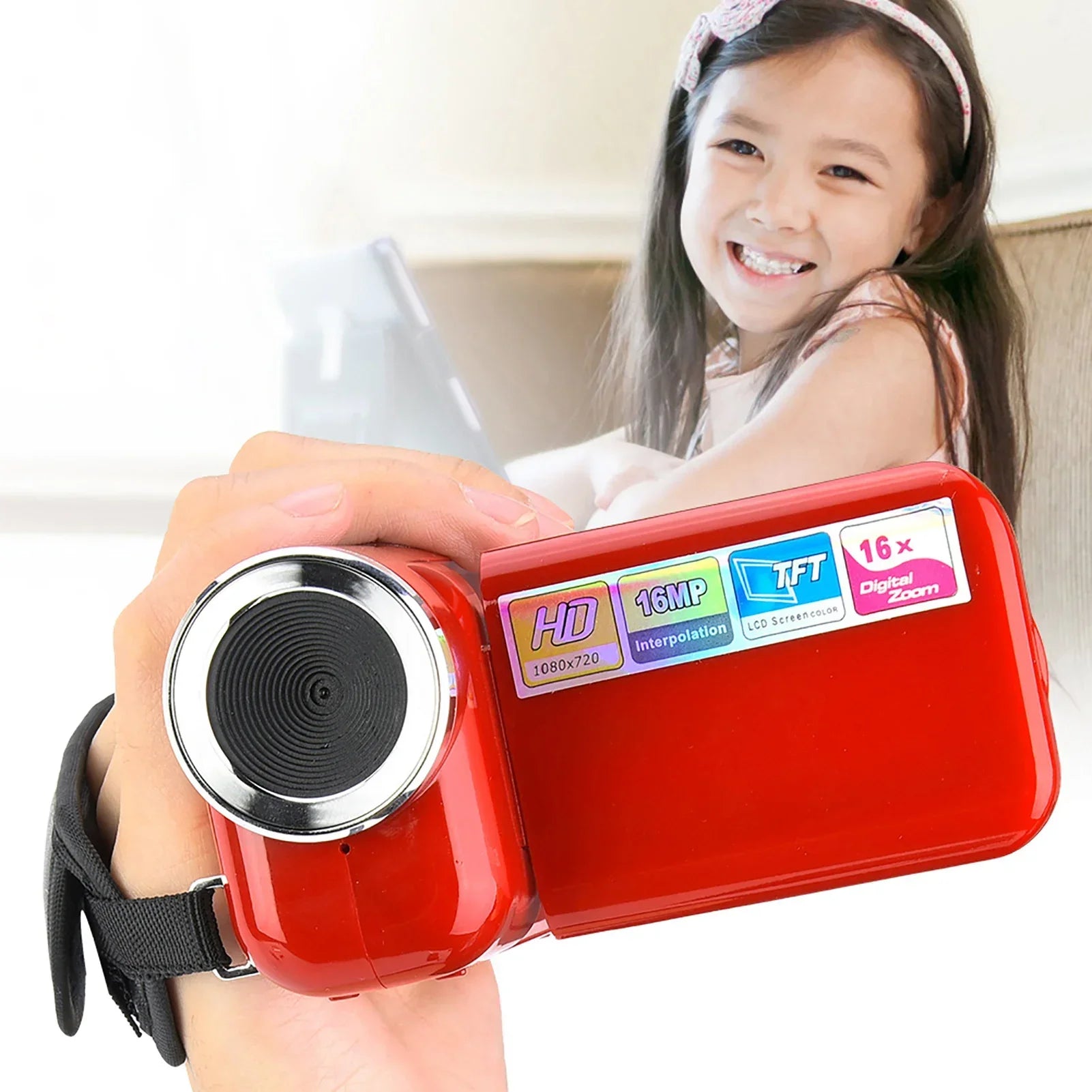 Digital Video Camera Portable Children Kids HD Digital Video Camera Camcorder with LCD Sceen Camcorder Recorder - Evallys.com