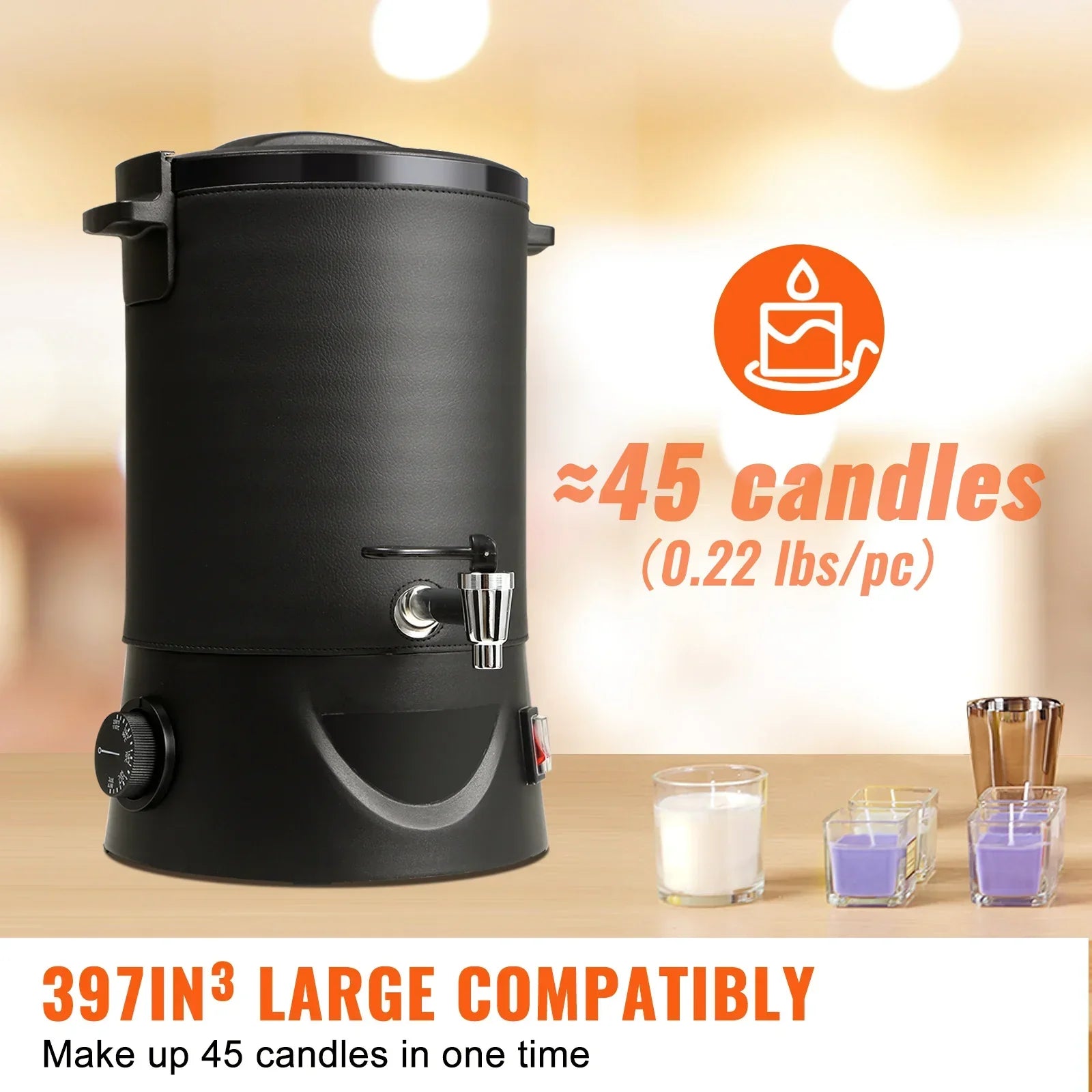 VEVOR 6.5L 10L Wax Melter for Candle Making Large Electric Wax Melting Pot Easy Pour Spout 9-Level Temperature Control - Evallys.com