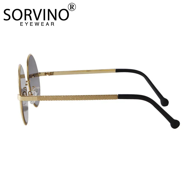 Steampunk Small Round Sunglasses Men 2022 Brand Vintage Metal Mirror Film Women Sun Glasses Cool Circle Shade Eyewear Male UV400 - Evallys.com