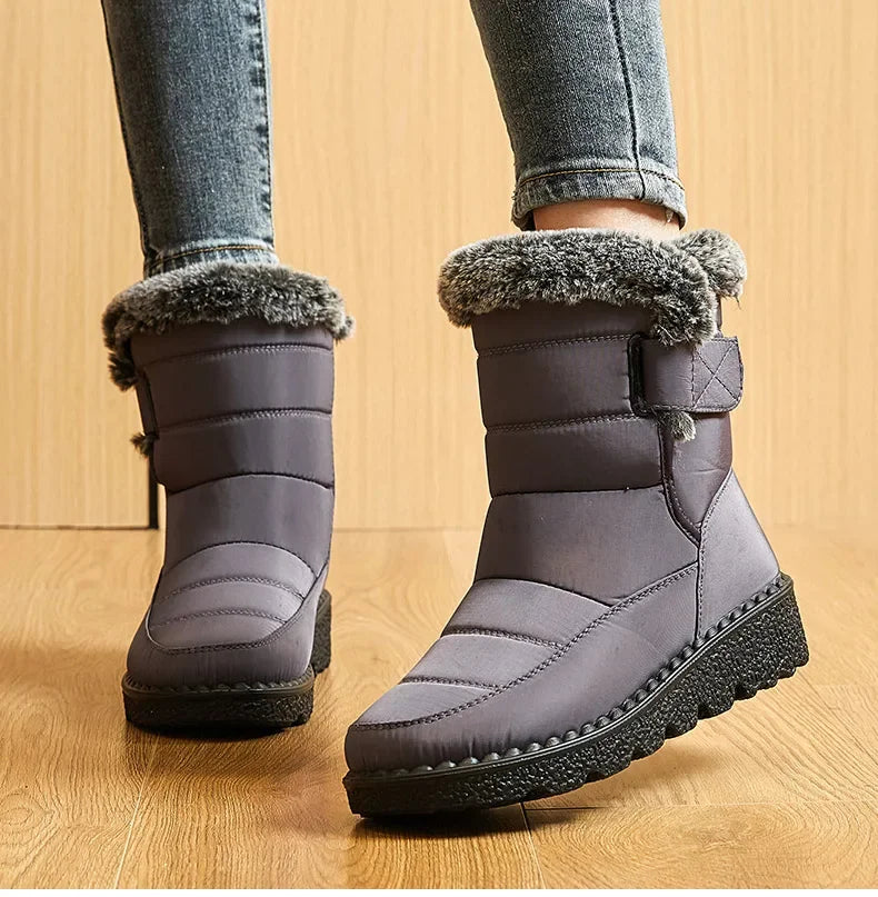 Women's Boots 2024 Trend Winter Shoes For Woman Winter Boots Ankle Low Heels Botas Mujer Waterproof Snow Boots With Fur Shoes - Evallys.com