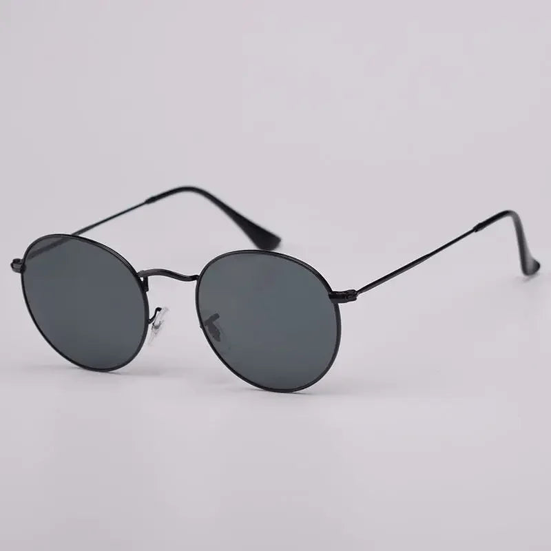 Fashion Sunglasses Men Women Eyeglasses Goggles Eyewear Shades Top Quality Round Metal Glass Lenses UV400 Sun Glasses - Evallys.com