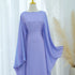 Eid Ramadan Batwing Butterfly Satin Abaya Dubai Luxury Muslim Kaftan Maxi Dress Women Kebaya Robe Caftan Marocain Femme Vestidos - Evallys.com