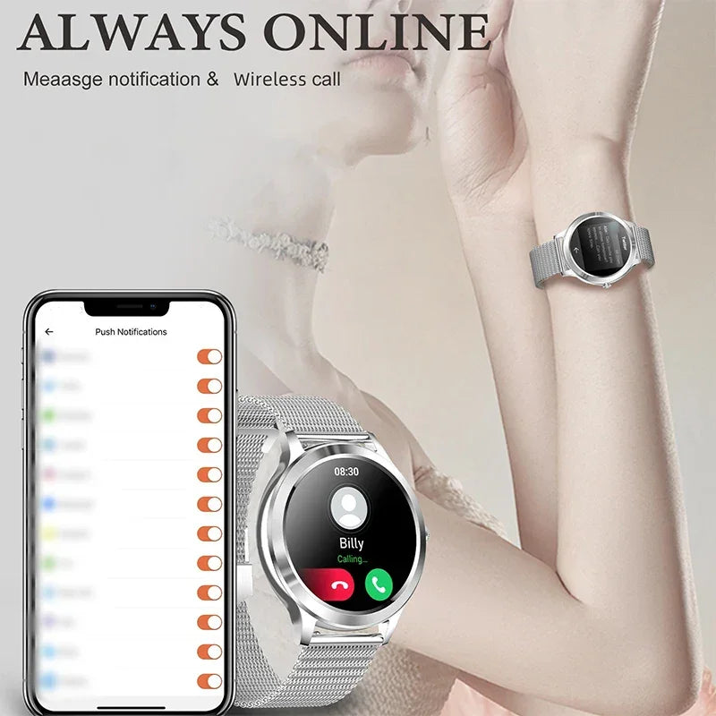 Smart Watch For women - Advanced Fitness Tracker with Wireless Call, Music Time Display, Step Counting, Calories Burned - Evallys.com