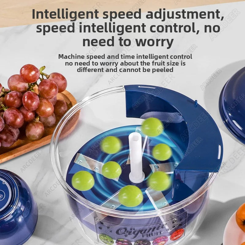 Automatic Fruit Peeler Machine Wireless Portable  Grape/Apple/ Garlic/plum/Peach Peeler for Home, Fast & Easy Kitchen Gadget