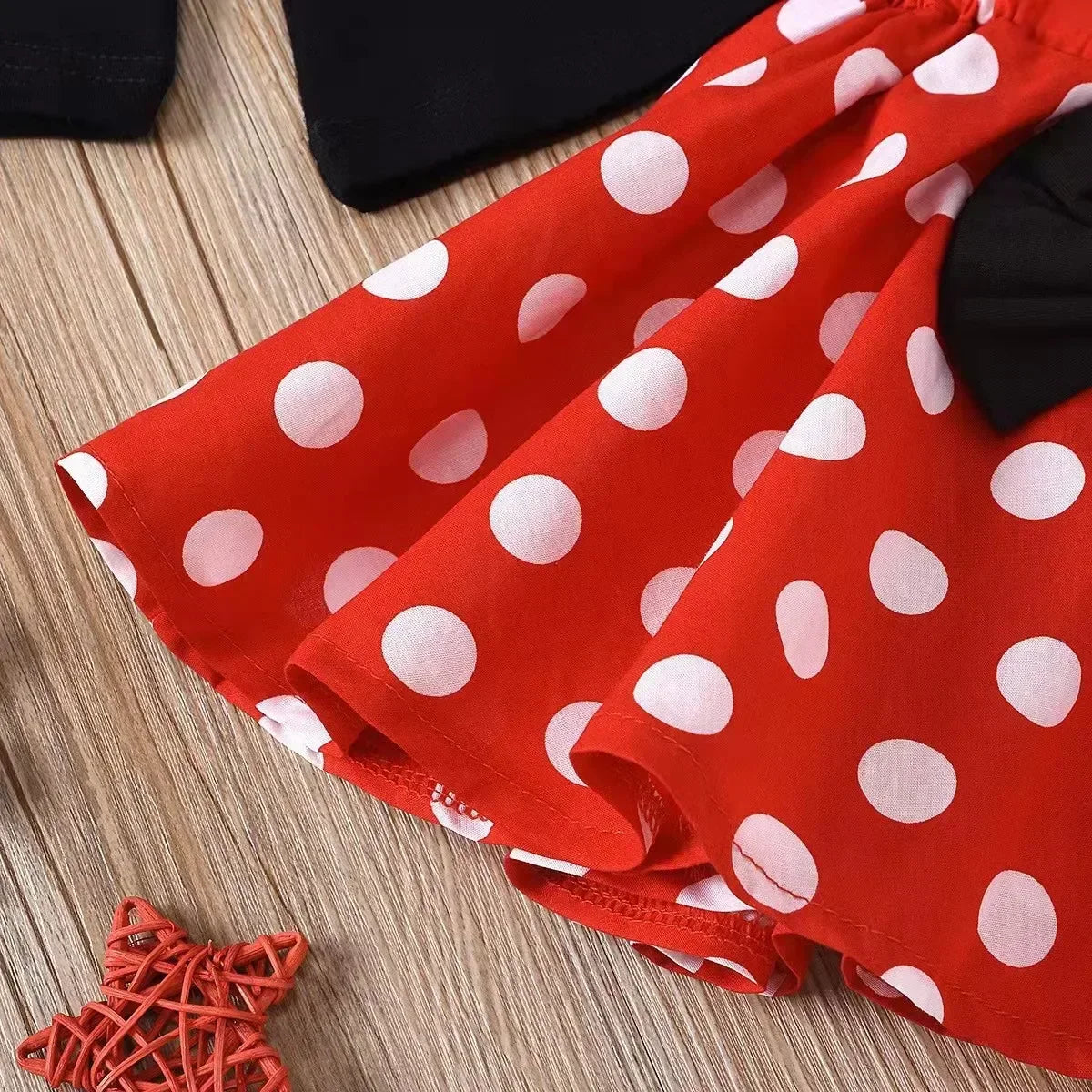 Minnie Mouse Girl Suit Children's Dress Baby Clothes Set Summer Birthday Costume Polka Dot Sundress Bow Headband Skirt Set - Evallys.com