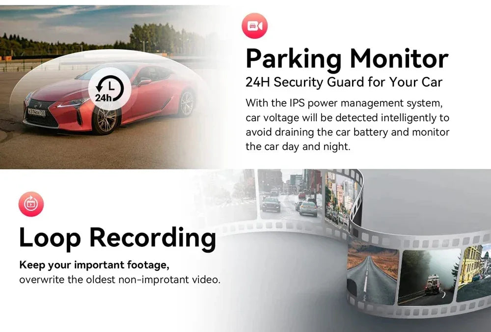 10" Dash Cam 4K 3840*2160P Car Dvr Carplay Android Auto GPS 5G WIFI AUX Stream RearView Mirror Dashcam Camera Drive Recorder FM - Evallys.com