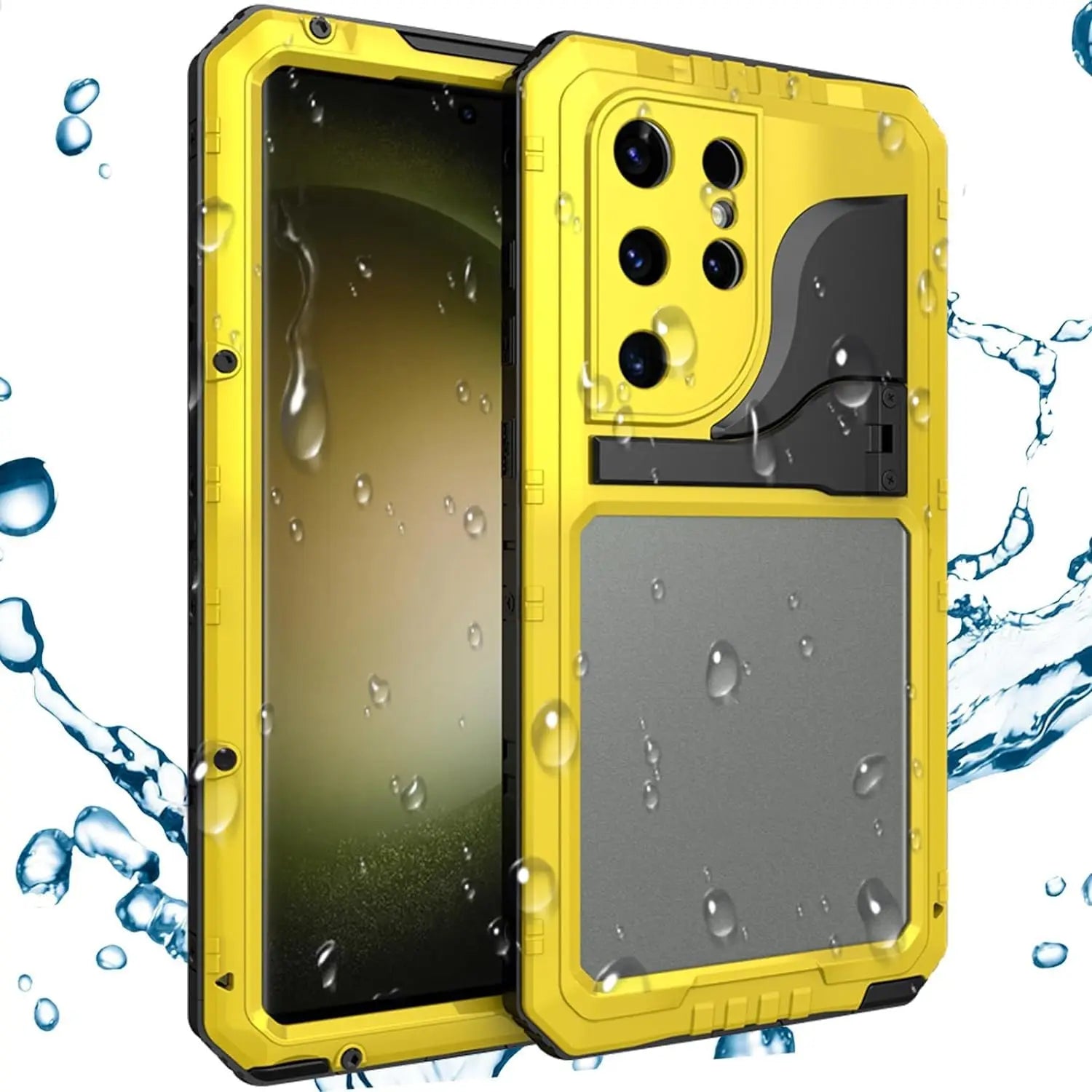 For Samsung S23 S22 Ultra S22 Plus IP68 Aluminum Metal Waterproof Phone Case Heavy Duty Screw Bumper Shockproof Cover Bracket - Evallys.com # #