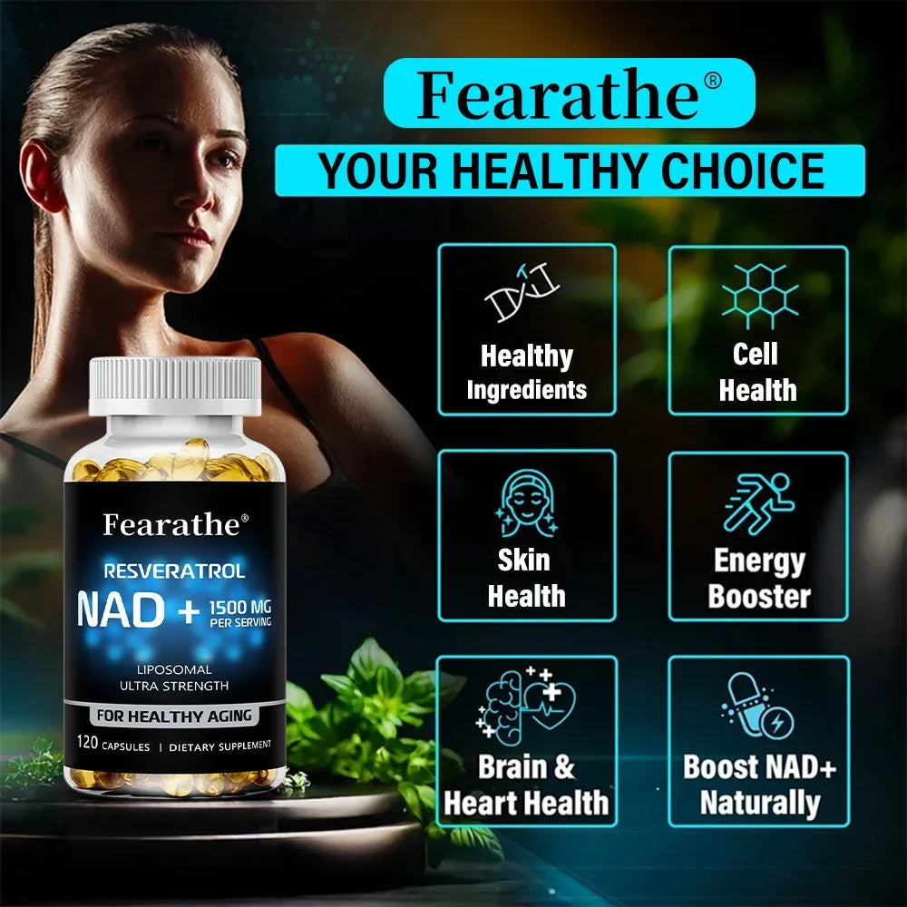 NAD+ Boost with Resveratrol – Anti-Aging & Energy Support 120 Caps