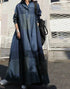 Vintage Cotton Linen Shirt Dress Women’s Autumn Long Maxi Robe - Evallys.com
