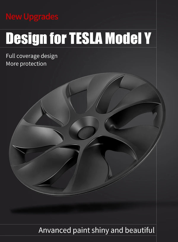 4PCS Wheel Cover For Tesla Model Y 2020-2024 19 Inch Right＆Left Hubcaps Cyclone Style Wheel Cover Replacement Accessories - Evallys.com # #