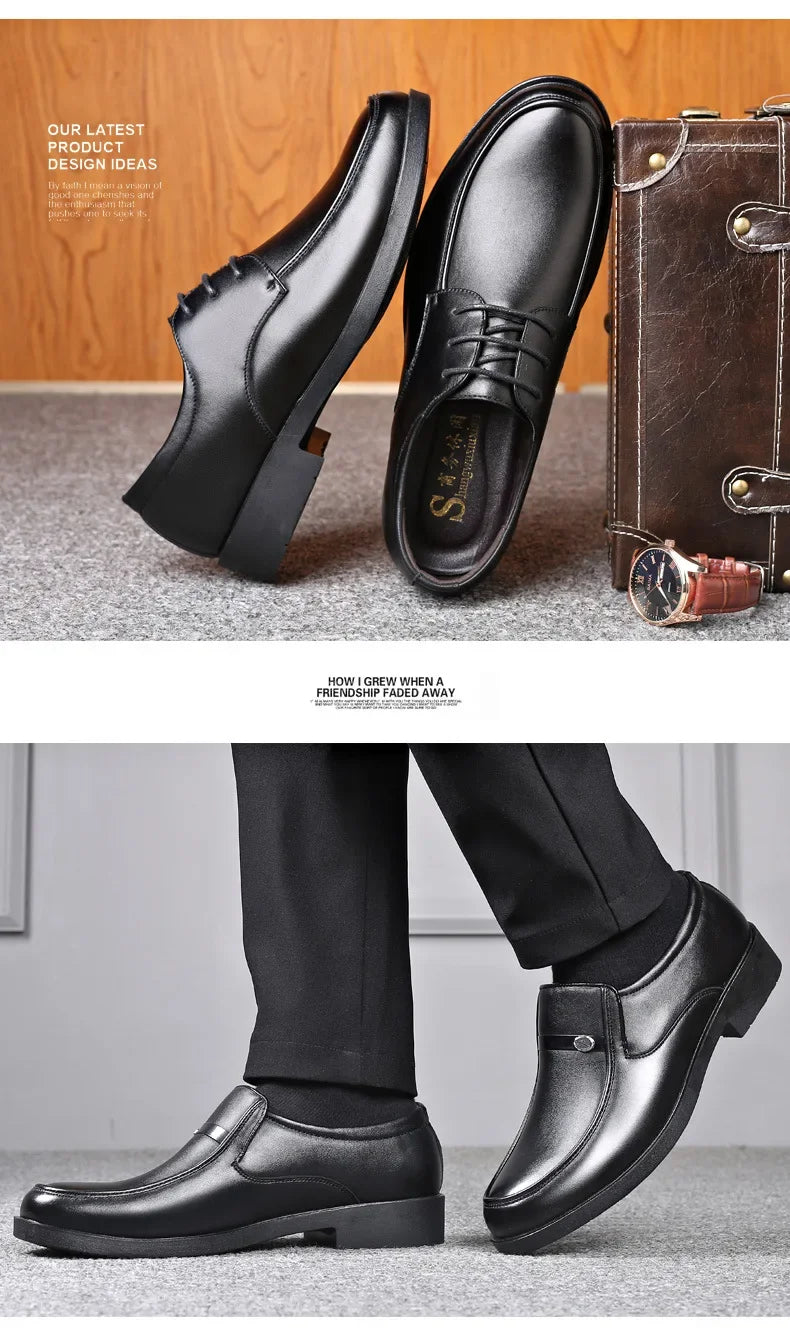 Mens Dress Shoes Men's Formal Original Leather Italian Skin Shoes for Men Elegant Casual Business Luxury Social Male Shoe - Evallys.com
