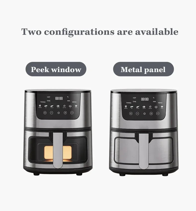 7L Electric Air Fryer Smart Multi-function Hot Convection Oven Deep Fryer Without Oil LED Touch Control 1400W Visible Window - Evallys.com