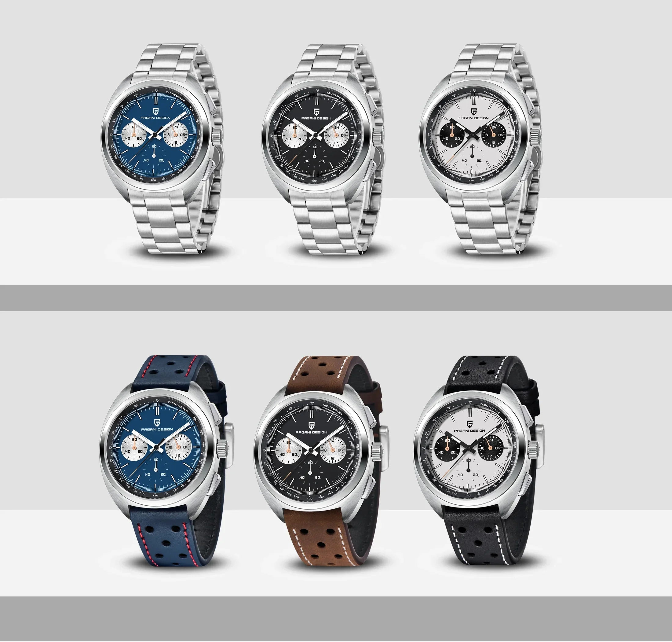 PAGANI DESIGN 2024 New Panda Dial Men Watches Luxury Quartz Watch For Men Japan VK63 Sport Chronograph Sapphire glass Wristwatch - Evallys.com