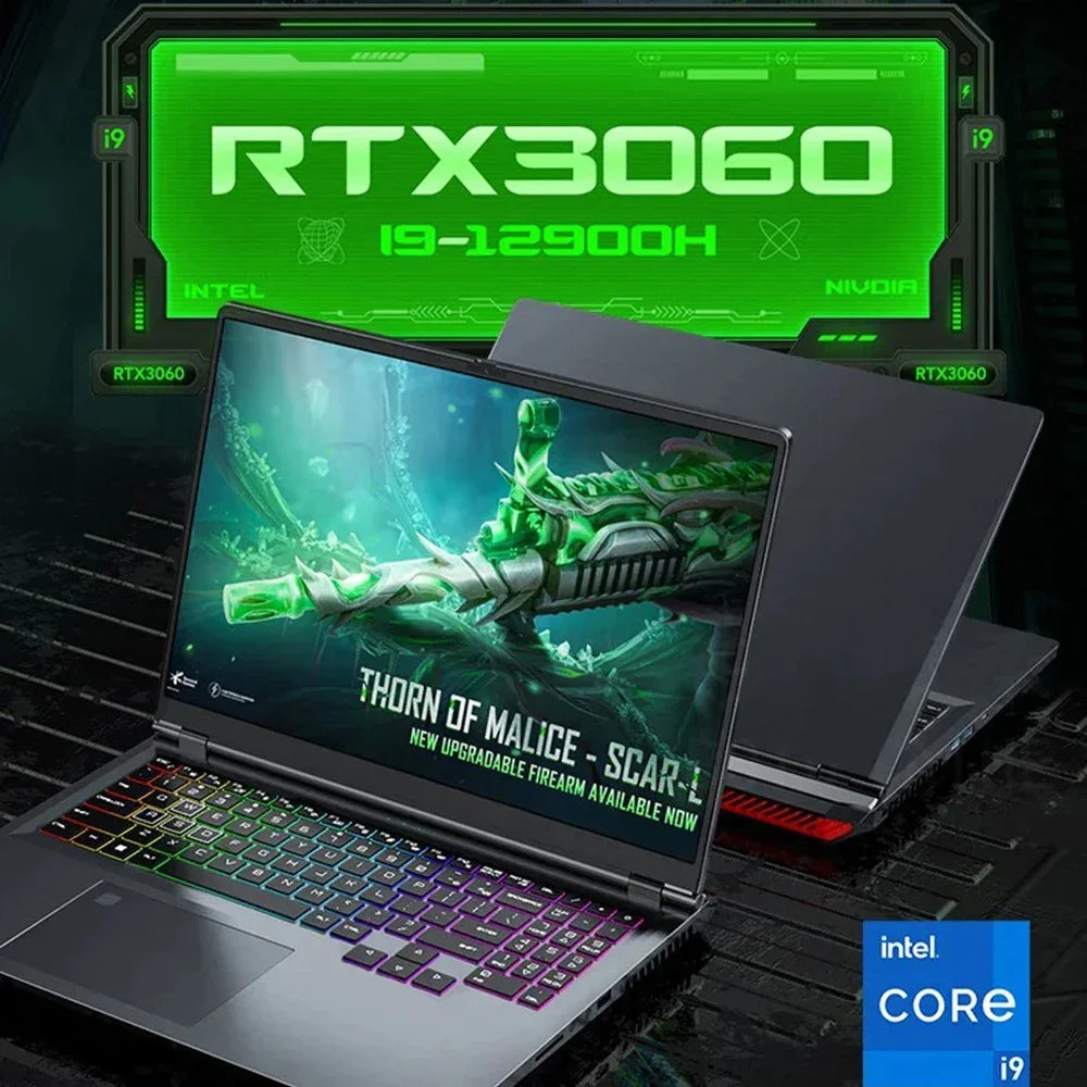 CRELANDER Laptop Gamer 16 Inch Intel Core i9 Processor 2.5k IPS Screen 165Hz RTX 3060 6G RAM 64GB 4TB SSD Notebook Gaming Laptop - Evallys.com