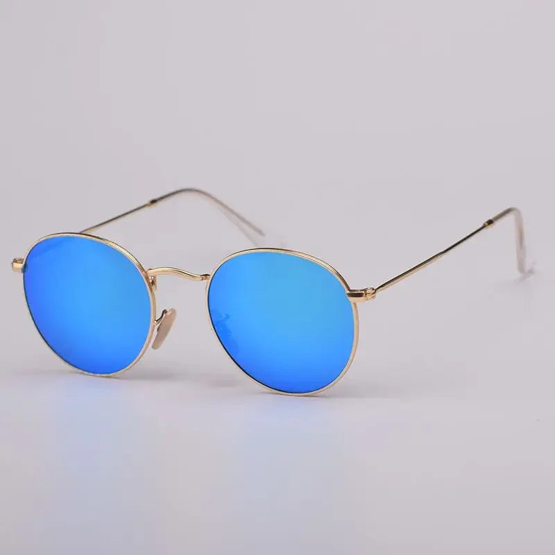 Fashion Sunglasses Men Women Eyeglasses Goggles Eyewear Shades Top Quality Round Metal Glass Lenses UV400 Sun Glasses - Evallys.com