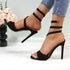 GLAZE Women's Strappy Gold Stilettos - Lace-Up Ankle Wrap Heels with Cushioned Insole for Parties & Formal Events - Evallys.com