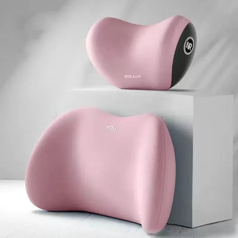 Car Headrest Lumbar Support Memory Foam Vertebral Lumbar Support Car Neck Pillow Back Cushion Office Car Interior Accessories - Evallys.com