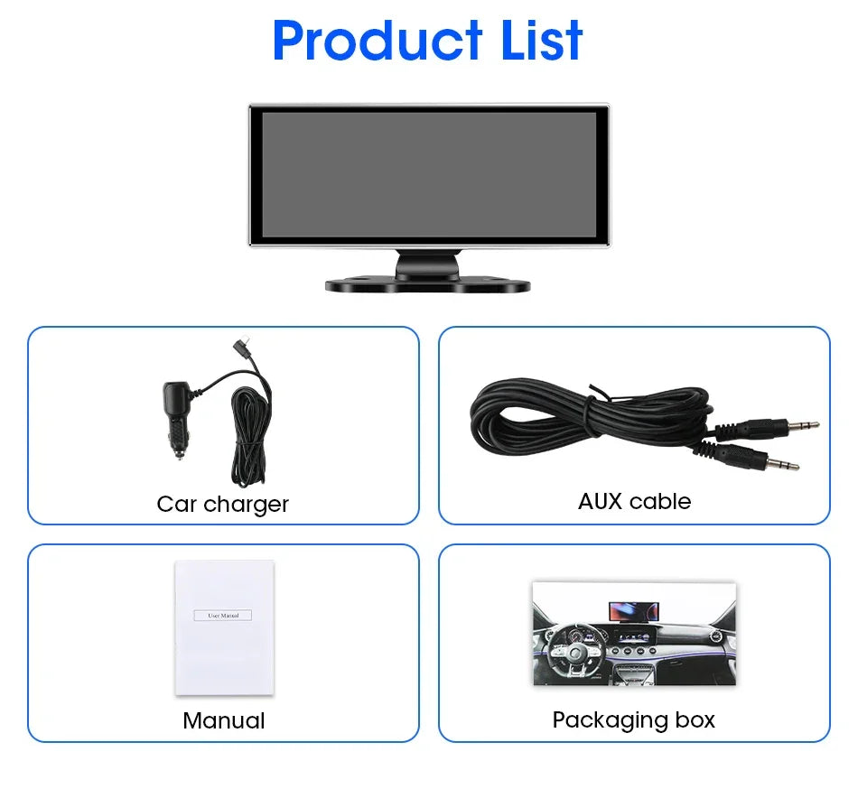 11.26 inch Car DVR 4K Dash Cam Dual Lens Wireless Carplay & Android Auto Video Recorder Monitor GPS Navigation 5G Wifi FM AUX - Evallys.com