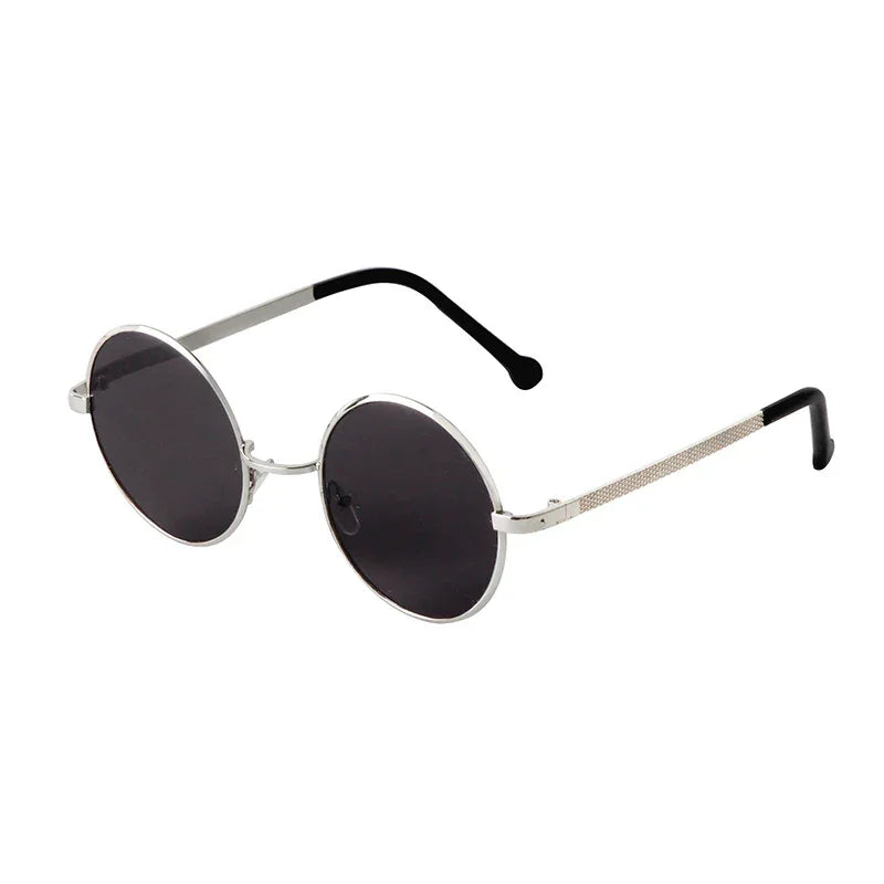 Steampunk Small Round Sunglasses Men 2022 Brand Vintage Metal Mirror Film Women Sun Glasses Cool Circle Shade Eyewear Male UV400 - Evallys.com