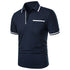 New Men's Short Sleeve Polo Shirts Solid Color Casual T-shirt Summer Trendy Breathable Loose Basic Splice Top Pockets Men Shirts - Evallys.com