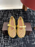 Women’s Metallic Leather Ballet Flats – Woven Mary Janes with Buckle Strap - Evallys.com