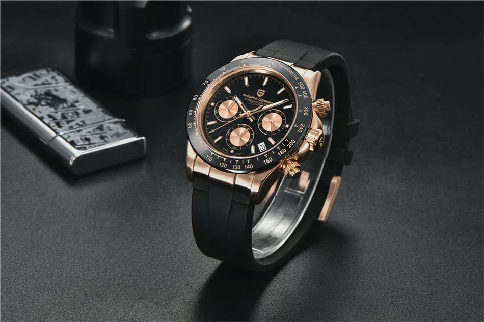 40mm New V2 PAGANI DESIGN Men's Quartz Watches Sapphire Retro Chronograph Stainless Steel Waterproof Watch Men Relogio Masculino - Evallys.com